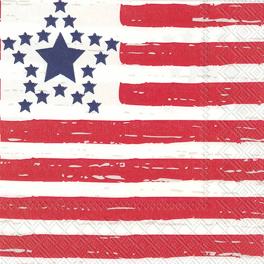 Distressed Flag 4th of July Cocktail Napkins - SEARED LIVING