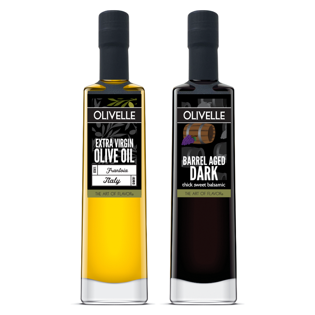 Perfect Pairing - Frantoia Italian Extra Virgin Olive Oil and Barrel Aged Dark Balsamic