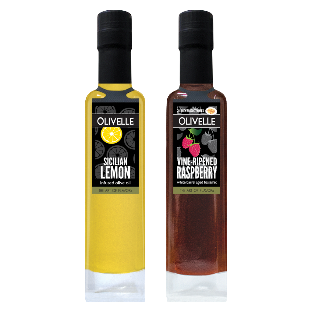 Perfect Pairing - Sicilian Lemon Infused Olive Oil and Vine-ripened Raspberry White Barrel Aged Balsamic