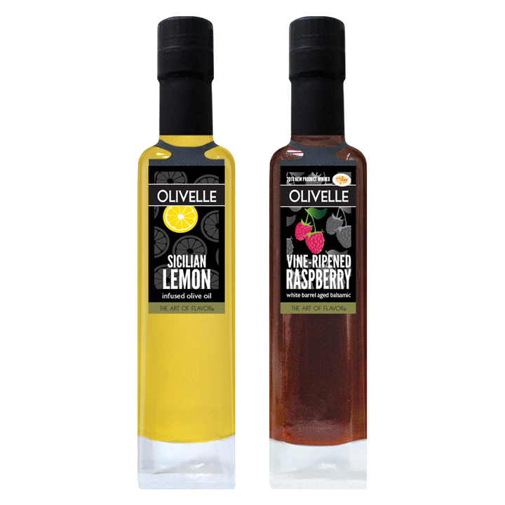 Perfect Pairing - Sicilian Lemon Infused Olive Oil and Vine-ripened Raspberry White Barrel Aged Balsamic