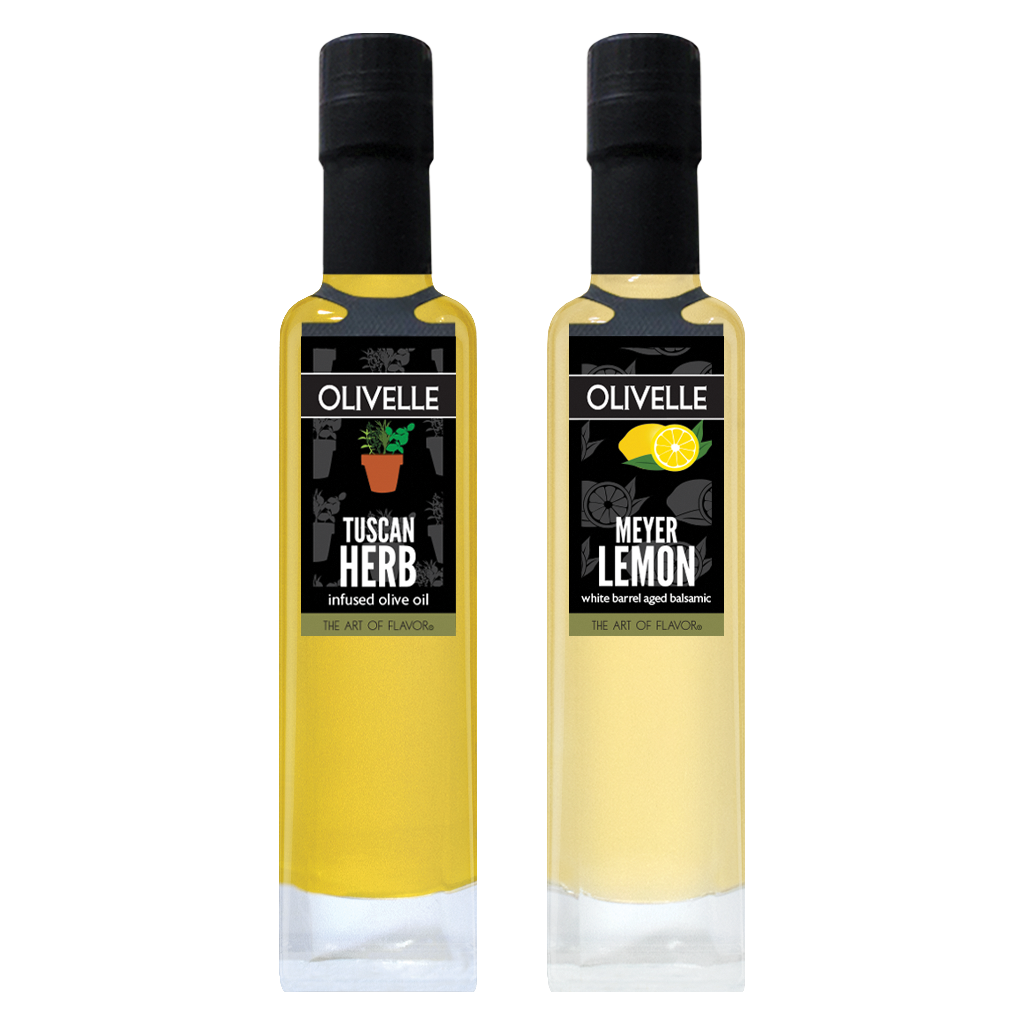 Perfect Pairing - Tuscan Herb Infused Olive Oil and Meyer Lemon White Barrel Aged Balsamic