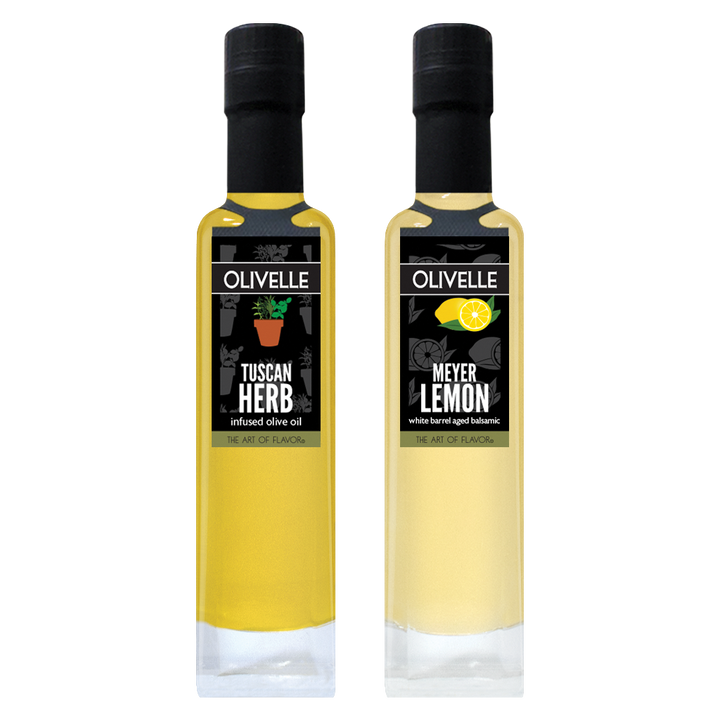 Perfect Pairing - Tuscan Herb Infused Olive Oil and Meyer Lemon White Barrel Aged Balsamic