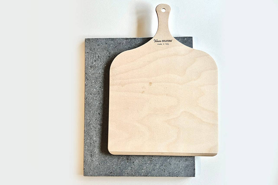 Lava Stone and Pizza Peel Set Made in Italy - SEARED LIVING