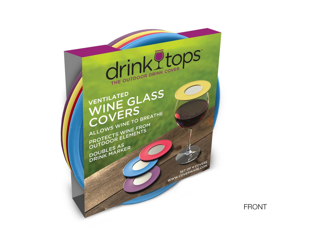 VENTILATED Wine Glass Covers - 4/PK - SEARED LIVING