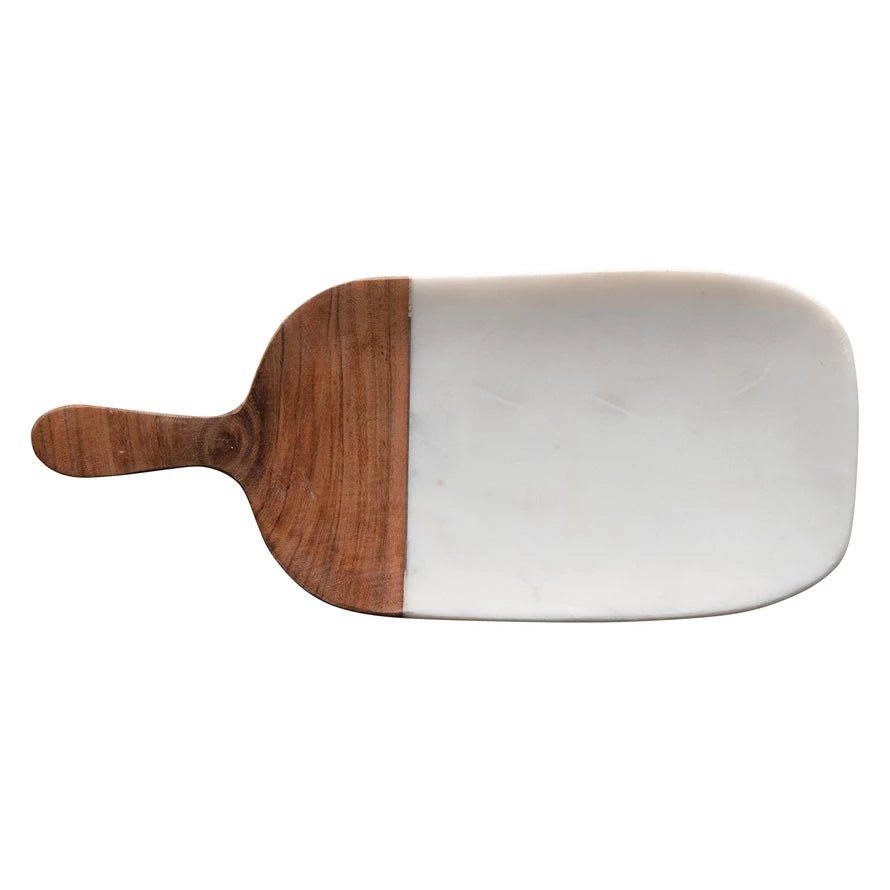 Marble Cheese/Cutting Board with Wood Handle - SEARED LIVING