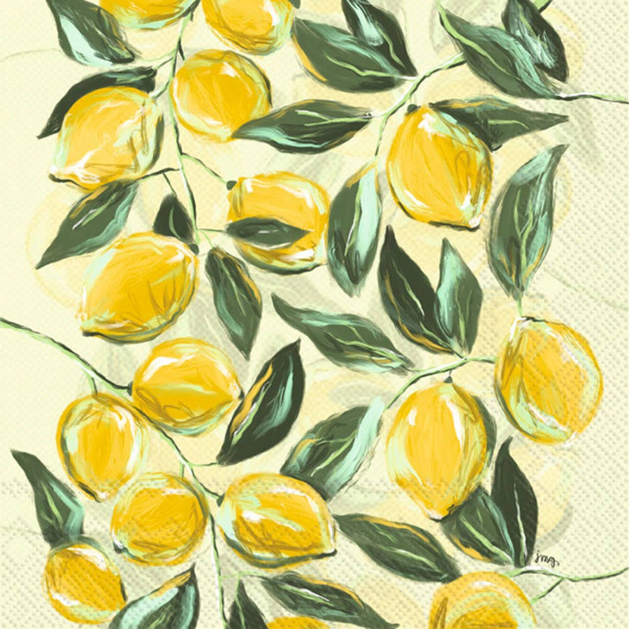 Painterly Lemons Lunch Napkins - SEARED LIVING
