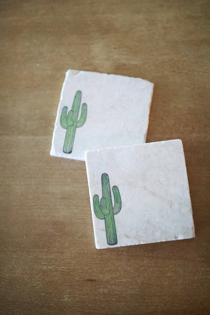 Saguaro Cactus Stone Coaster - SEARED LIVING